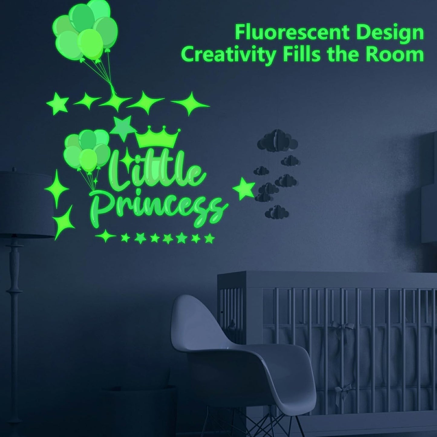 Glow in The Dark Stickers, 89 PCS Glow Stars Unicorn Ceiling Stickers Unicorn Rainbow Sweet Dreams Wall Decals for Kids Girls Bedroom Nursery Playroom Party Room Decor