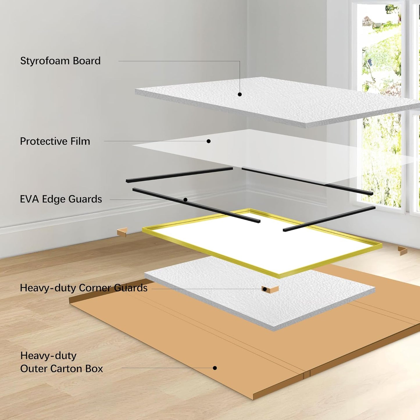 Gold Bathroom Mirror, 72x30 Inch Rectangular Framed Mirror, Large Wall Mounted Bathroom Vanity Mirror Over Sink for Bedroom,Restroom, Living Room, Hangs Vertically or Horizontally