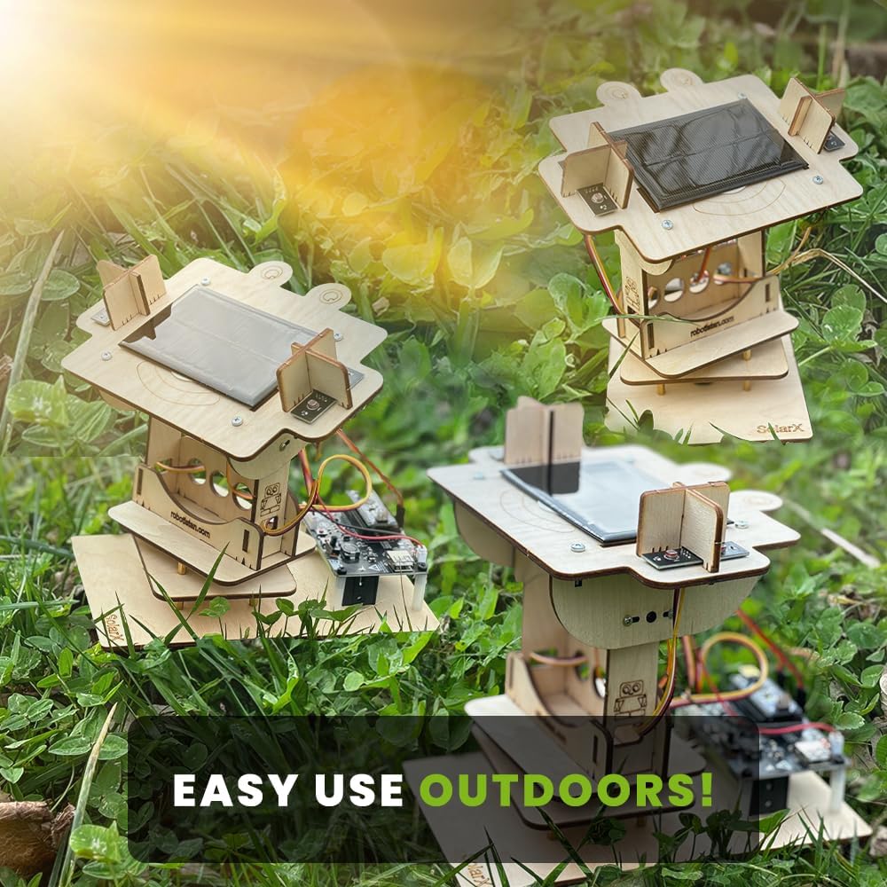 SolarX V2: Sun-Tracking Solar Panel DIY Kit with Arduino Nano, Solar Sun Tracker Sytem with Electronic Components, Educational Sun Tracker Kit, Solar Coding Kit