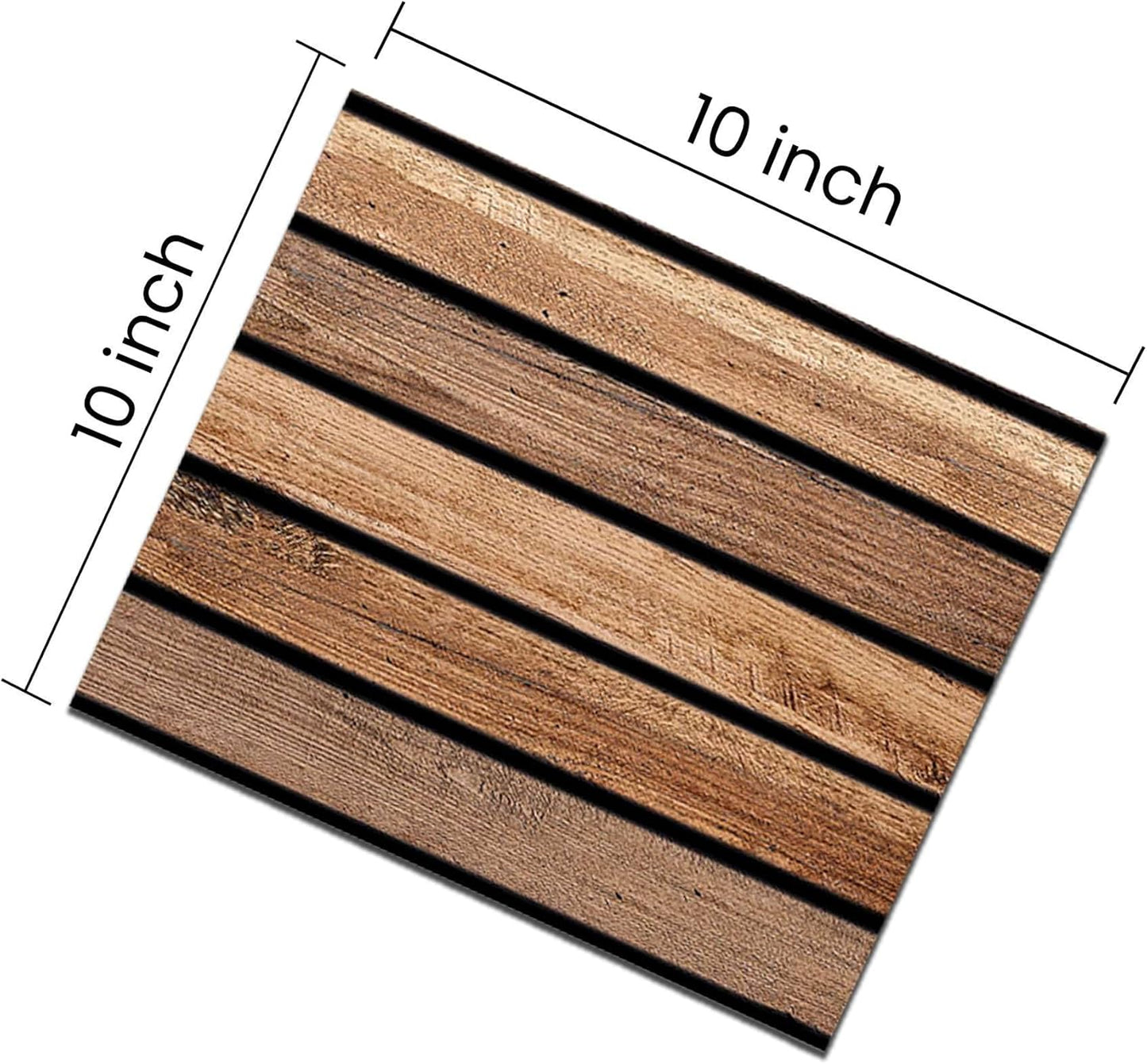 IZODEKOR 3D Wood Effect Wall Panels - Faux Wood Paneling for Living Room, Kitchen, Bathroom and More | Natural Wood Look | Easy Application | Dark Wood (10" x 10" Sample)