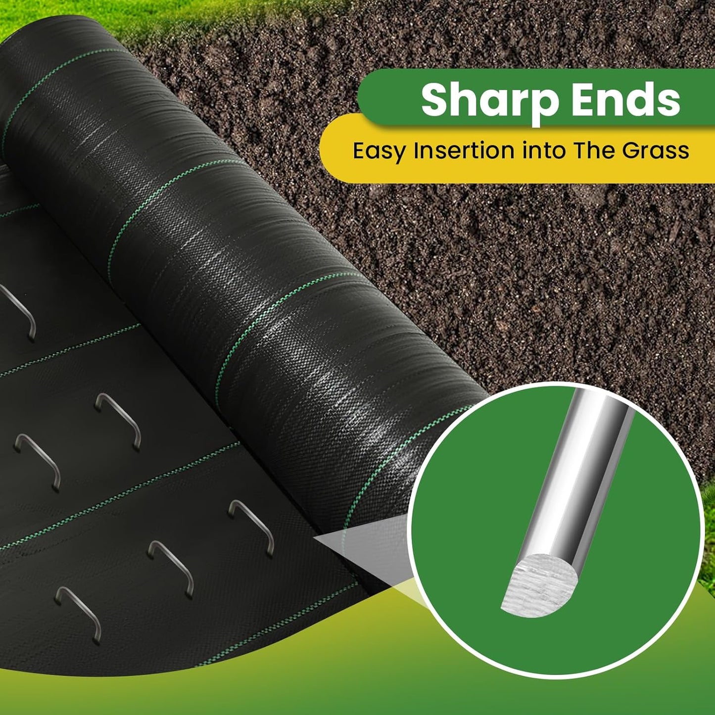 Landscape Staples 6 Inch 120 Pack, Garden Stakes Galvanized Garden Staples 11 Gauge, Plant Cover Stakes for Lawn Weed Barrier