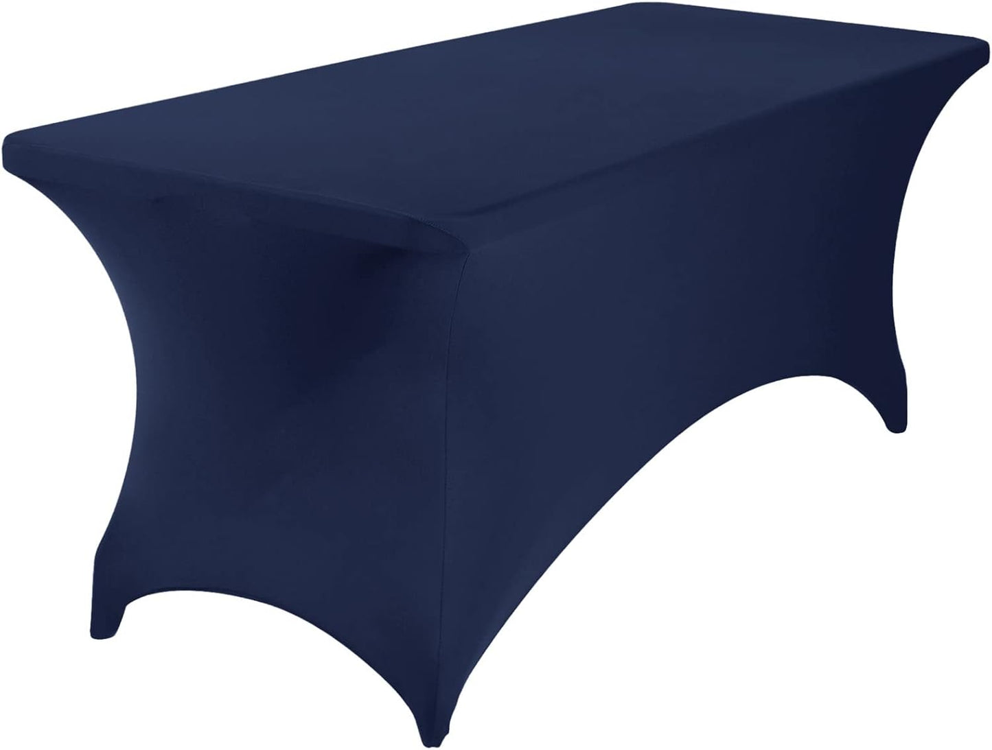 4Pack Spandex Waterproof Table Covers 6ft，Spandex 6ft Waterproof Table Cover for Party,Wedding, Banquet, and Events(Navy)
