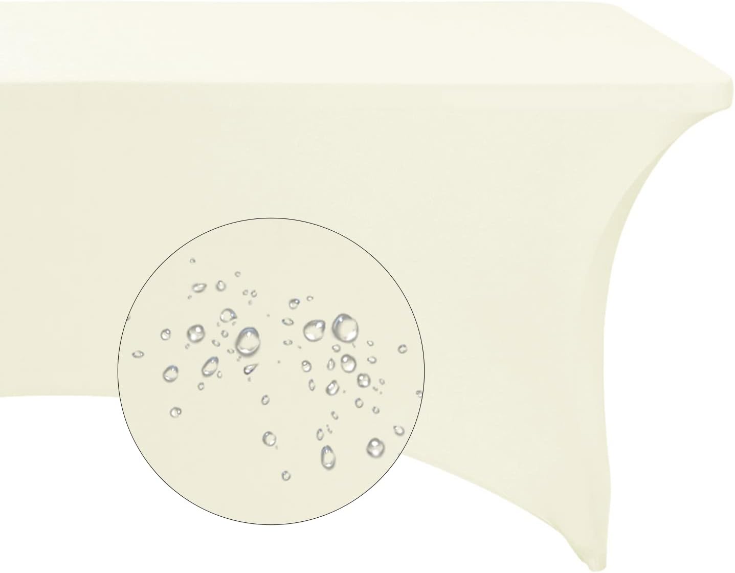Spandex 4ft Waterproof Table Cover for Party,Wedding, Banquet, and Events(Ivory)