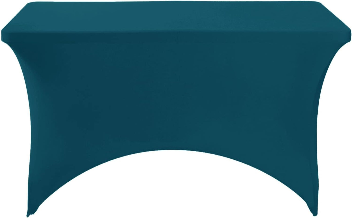 Spandex Table Cover for 4FT or 6ft or 8ft Table Universal Fitted Stretch Tablecloth for Party, Banquet, Wedding and Events-Peacock