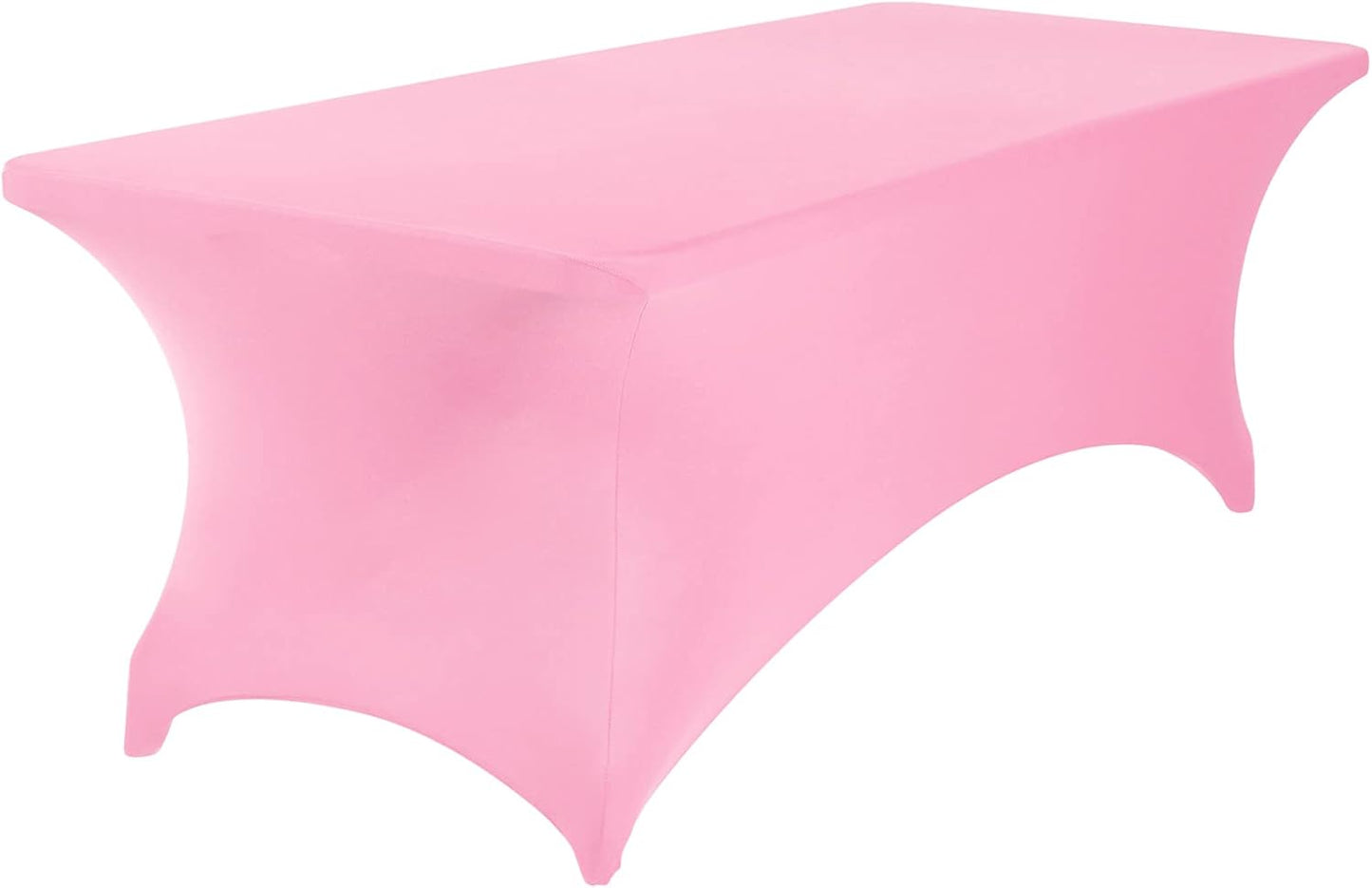 2Pack Spandex Waterproof Table Covers 8ft，Spandex 8ft Waterproof Table Cover for Party,Wedding, Banquet, and Events(Pink)