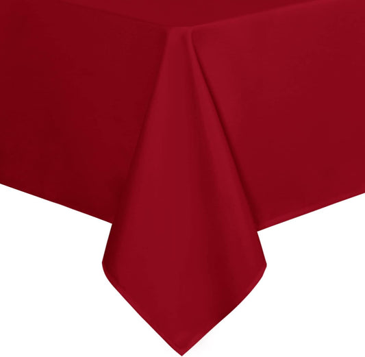 sancua Rectangle Tablecloth - 70 x 90 Inch - Stain and Wrinkle Resistant Washable Polyester Table Cloth, Decorative Fabric Table Cover for Dining Tables, Buffet Parties, Christmas Red