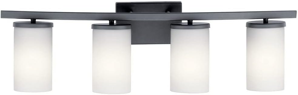 Kichler Crosby 31" 4 Light Vanity Light Satin Etched Cased Opal Olde Bronze®