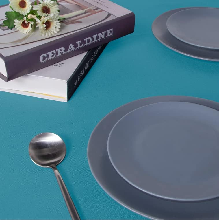 sancua Rectangle Tablecloth - 60 x 102 Inch - Stain and Wrinkle Resistant Washable Polyester Table Cloth, Decorative Fabric Table Cover for Dining Tables, Buffet Parties and Camping, Teal