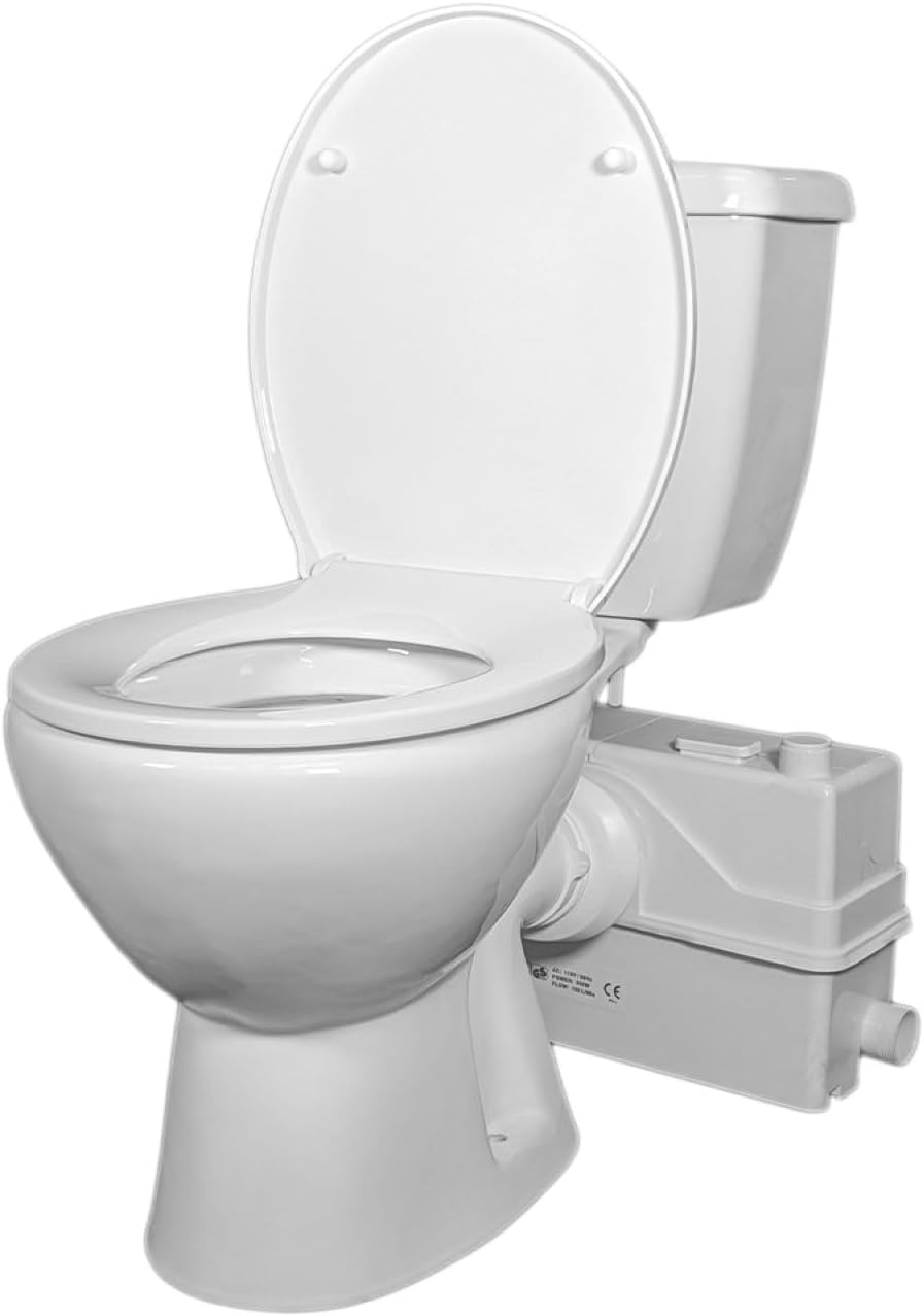 800W/1+HP American Round Macerating Toilet Kit with Macerator Pump for Basement Toilet System, 3-Piece Kit by Lift Assure