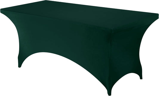 Utopia Kitchen 6ft Spandex Table Cloth Rectangle [1 Pack, Hunter Green] 200GSM Premium Stretch, Washable and Wrinkle Resistant Table Cover Fitted for Event, Wedding, Banquet [72Lx30Wx30H Inch]