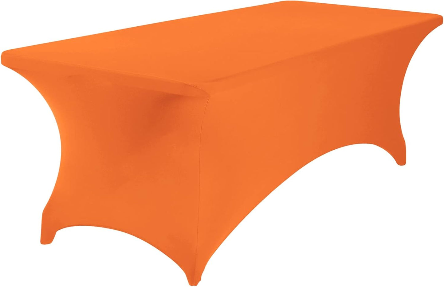 Spandex 8ft Waterproof Table Cover for Party,Wedding, Banquet, and Events(Orange)