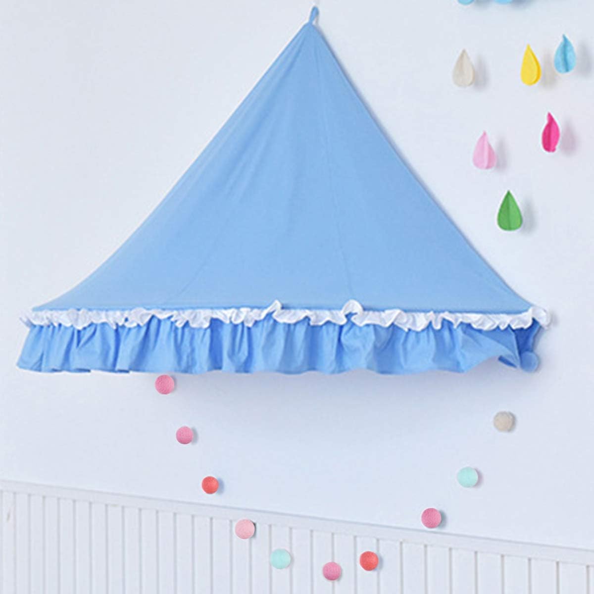 CCINEE 9.8 Feet Felt Ball Garland Pink Pom Poms Balls Strings (24Pieces Bulk) Handmade 4 Colors Mixed 1.2" for Birthday Banner Festival Spring Party Favor