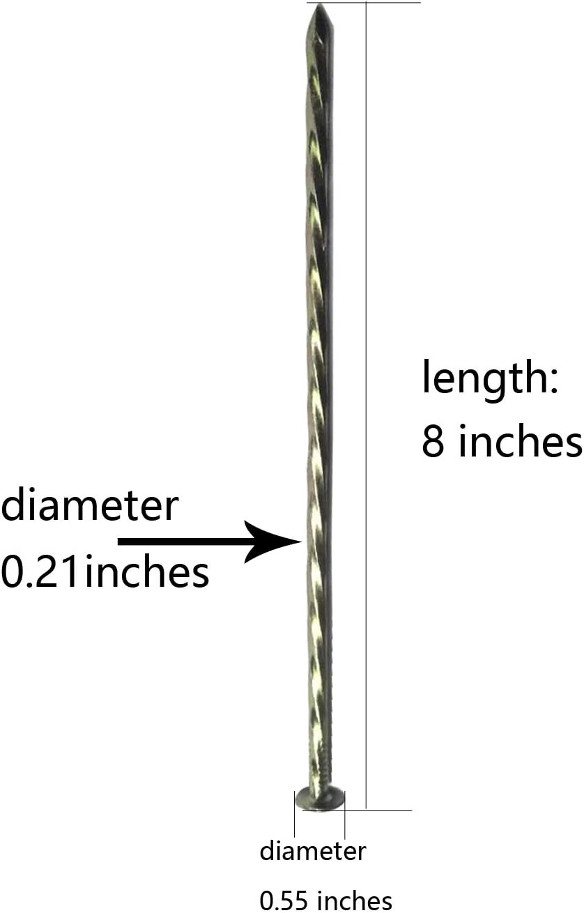 22 Pcs 8-Inch Landscape Stakes, Spiral Metal Galvanized Landscape Spikes, Garden Nails for Artificial Turf, Paver Edging, Weed Barrier, Carpentry and More