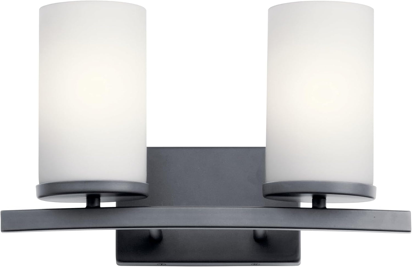 KICHLER 45496BK Crosby Vanity, 2-Light 200 Total Watts, Black