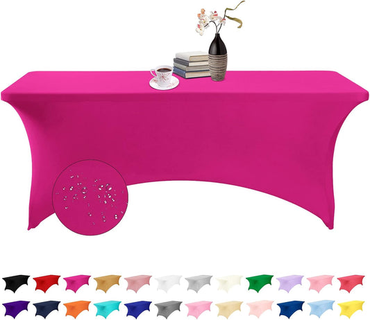 Spandex 6ft Waterproof Table Cover for Party,Wedding, Banquet, and Events(Fuchsia)