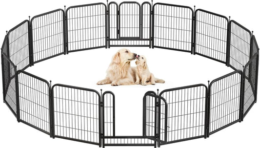 Dog Playpen 8/16 Panels 32" Height Heavy Duty Dog Fence Puppy Pen for Large Medium Small Dogs Indoor Outdoor Foldable Pet Exercise Pen