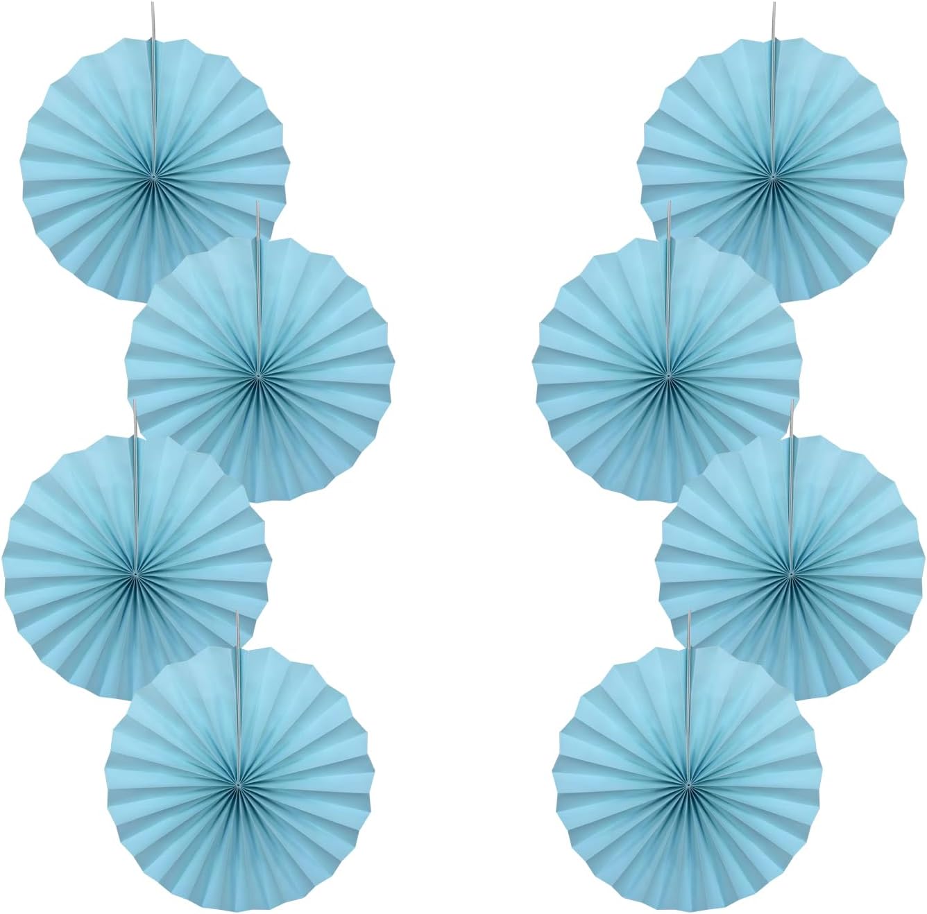 Blue Graduation Party Decor,Baby Blue Party Decorations,Christmas Baby Shower Decorations,Under The Sea Decorations,Blue Bachelorette Party 12in Hanging Paper Fans 30 Color DIY Set (Light Blue)