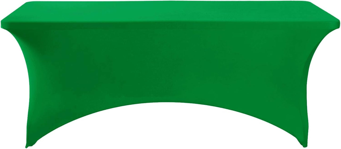 Spandex Table Cover for 6Ft or 4fT or 8ft Table Universal Fitted Stretch Tablecloth for Party, Banquet, Wedding and Events-Emerald