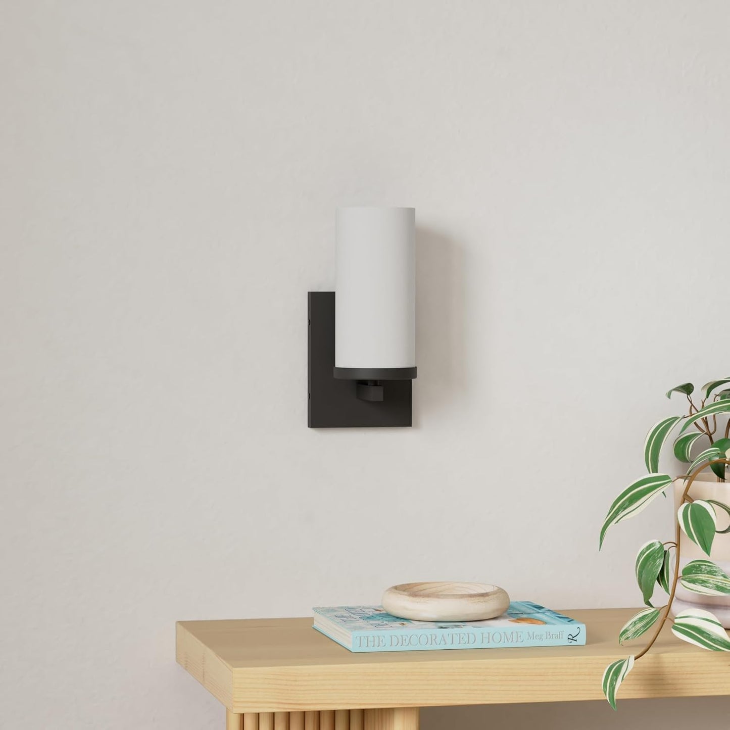 Kichler Crosby 9.25" 1 Light Wall Sconce with Satin Etched Cased Opal Olde Bronze®, 4.5"