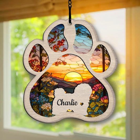 IZI POD Personalized Havanese Suncatcher Dog Memorial Gifts, Custom Havanese Ornament Christmas Tree, Pet Remembrance Gift, Loss of Dog Sympathy Gift, Pets Memorial Ornament, Pet Loss Suncatcher