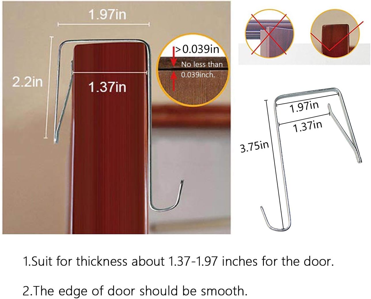 KEEPJOY Hanging Laundry Hamper Bag with Free Adjustable Stainless Steel Door 2 PCs Suction Cup Hooks, Best Choice for Holding Dirty Clothes and Saving Space, Grey