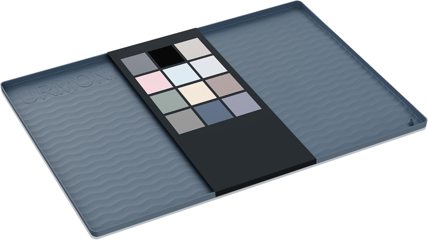 URMONA Waterproof Silicone Under Sink Mat 31'' x 22'' Shelf Liner for Kitchen and Bathroom, Cabinet and Counter Protector, Storage and Organizers, Litter Mat, Pet Cat Puppy Essentials(Dark Grey)