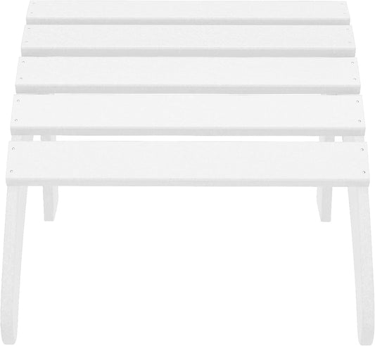 WestinTrends Outdoor Ottoman, Patio Adirondack Ottoman Foot Rest, All Weather Poly Lumber Folding Foot Stool for Adirondack Chair, Widely Used for Outside Porch Pool Lawn Backyard, White