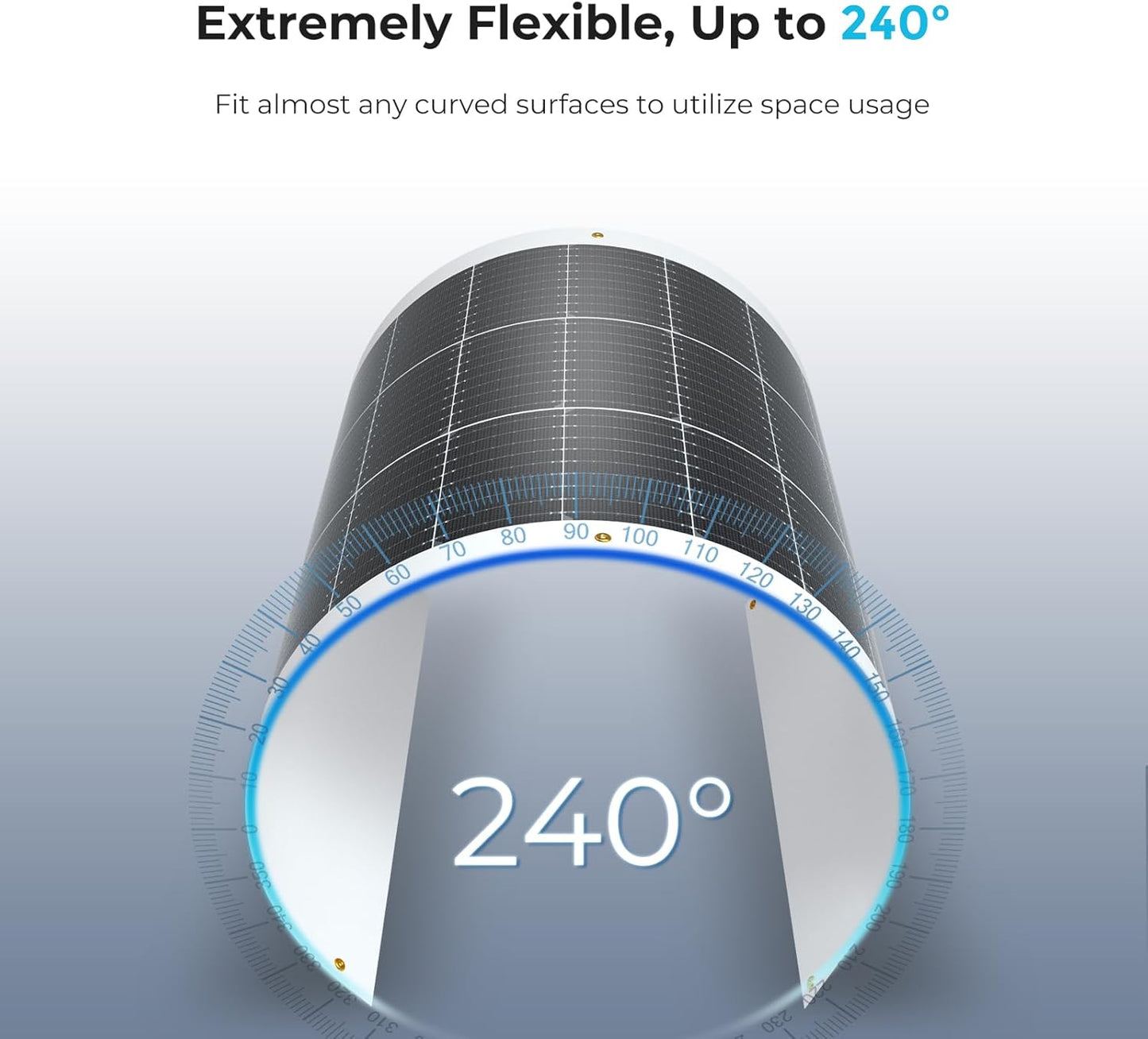 Renogy Flexible Solar Panel 100 Watt 12 Volt Monocrystalline Semi-Flexible Bendable Mono Off-Grid Charger for Marine RV Cabin Van Car Uneven Surfaces