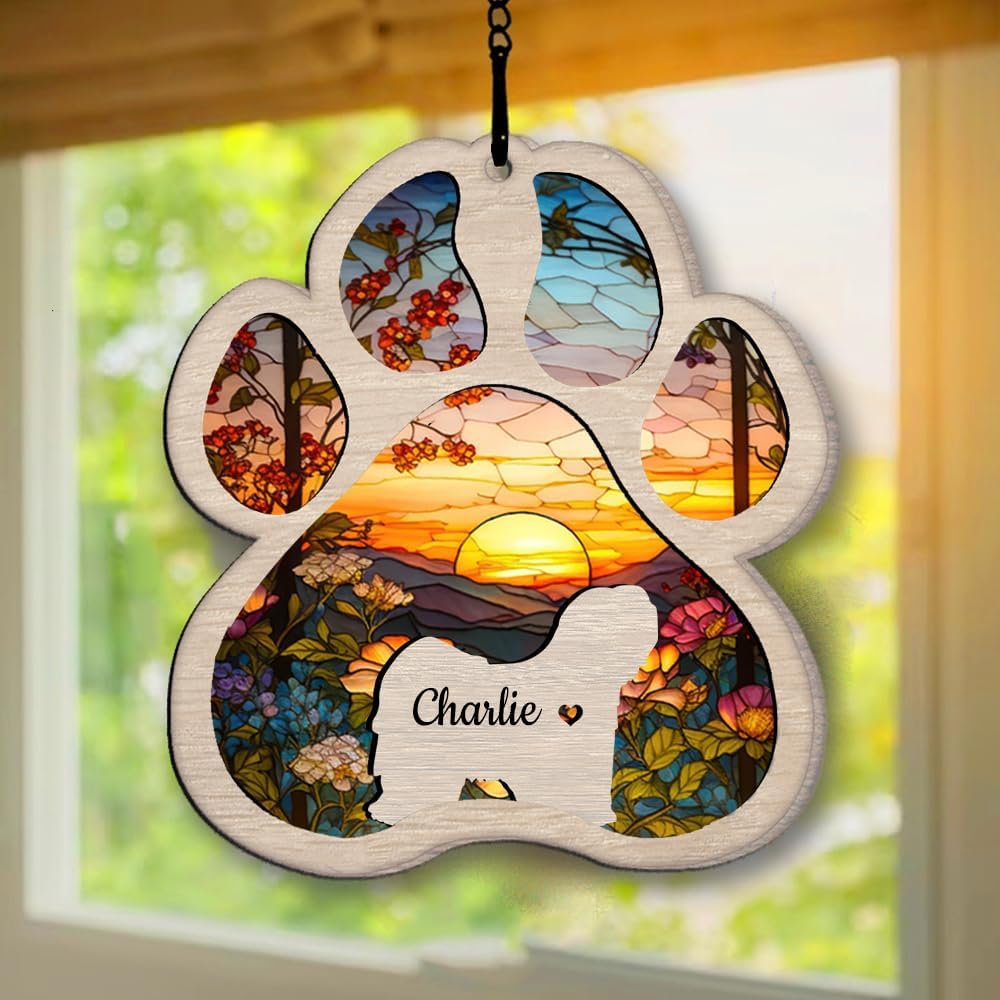Personalized Lhasa Apso Suncatcher Dog Memorial Gifts, Custom Lhasa Apso Ornament Christmas Tree, Pet Remembrance Gift, Loss of Dog Sympathy Gift, Pets Memorial Ornament, Pet Loss Suncatcher