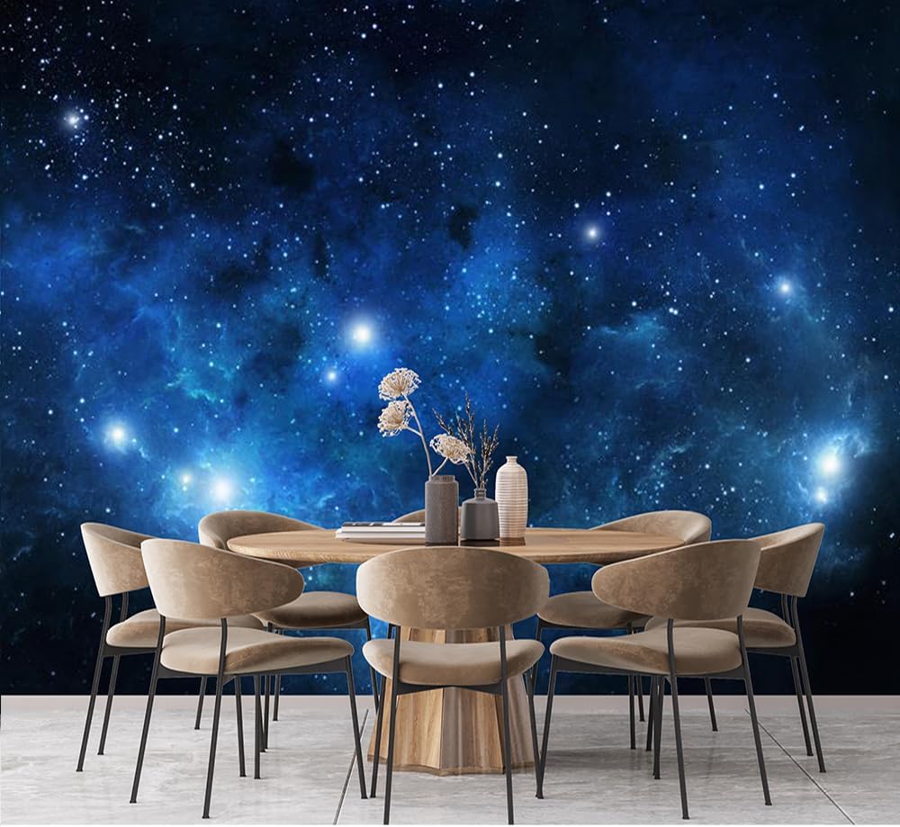 Custom 3D Galaxy Wallpaper Beautiful Starry Sky Ceiling Wall Mural Modern Living Room Bedroom Ceiling Planets Wallpaper