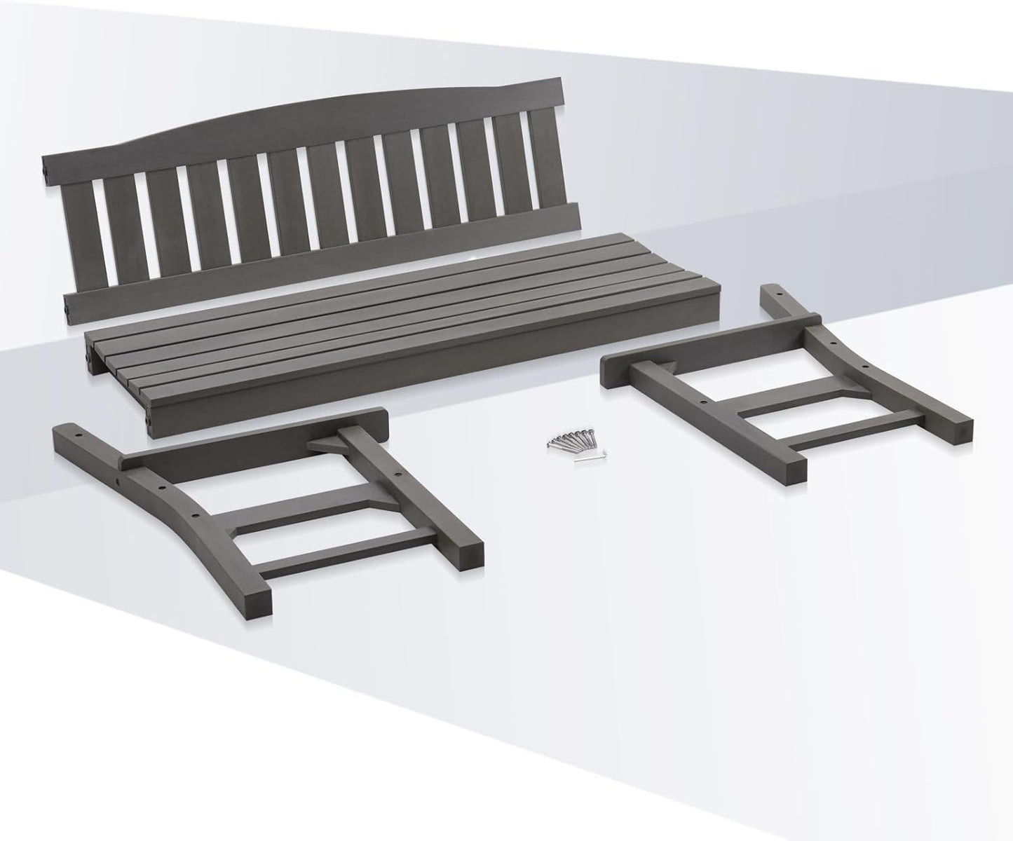 Psilvam 3-Person Outdoor Memorial Bench, All-Weather Poly Lumber Garden Bench, Rot-Resistant Outdoor Patio Bench for Park,Porch,and Church(Grey)