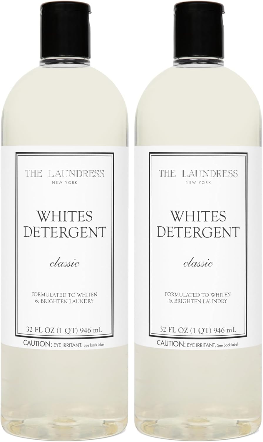 The Laundress Whites Detergent, Concentrated Laundry Detergent Liquid, Whiten & Brighten Clothes, Tough on Stains, Classic Scent, 32 oz. (Pack of 2)