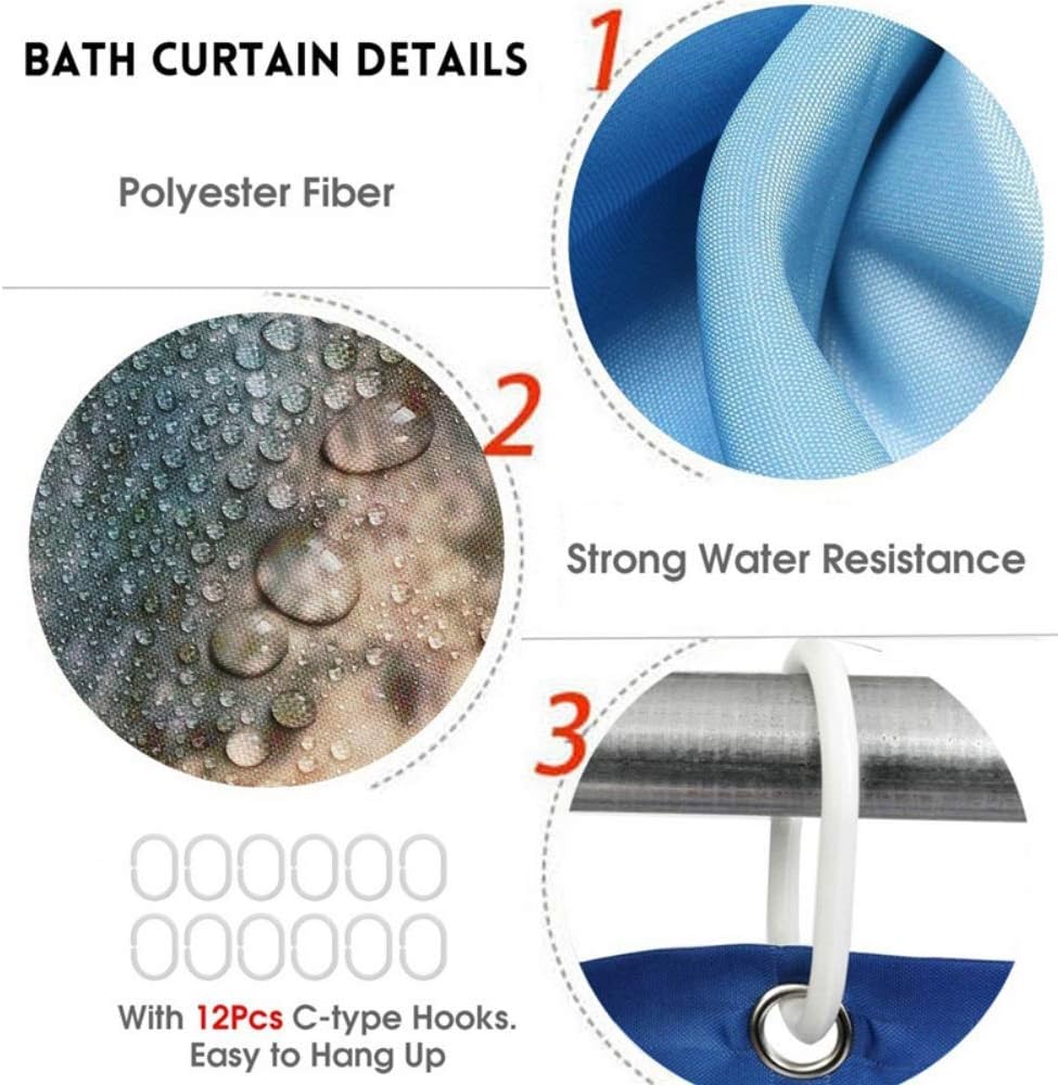 NEWSUYAA Halloween Decorations Shower Curtain Set with Non-Slip Rugs and Bath Mats,Black Skull Skeleton Bathtub Curtains with 12 Hooks,All Saints'Day (Nov 1st) Bathroom Decor