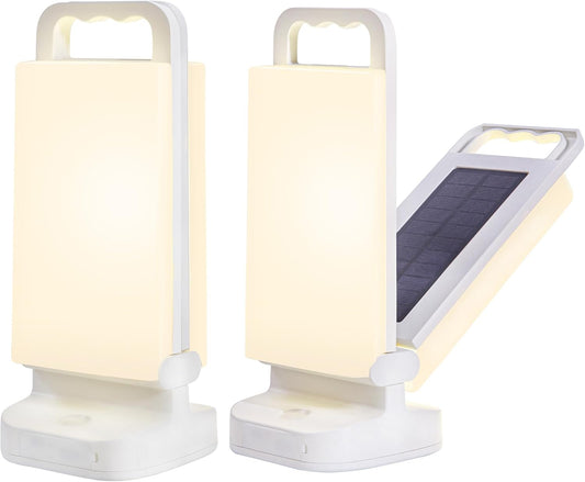 Camping Lantern, Solar Lanterns, Rechargeable Emergency Light Dimmable Camping Essential with USB Charging – Lanterns for Power Outages Hurricane, Hiking, Fish, and Home - 2 Pack