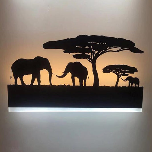 LED Wall Sconce Lamp Indoor Wall Mounted Light Up and Down Rustic Wall Light Animal Wall Lamp for Farmhouse Living Room Bedroom Cabinet Porch, 12W (Elephant)