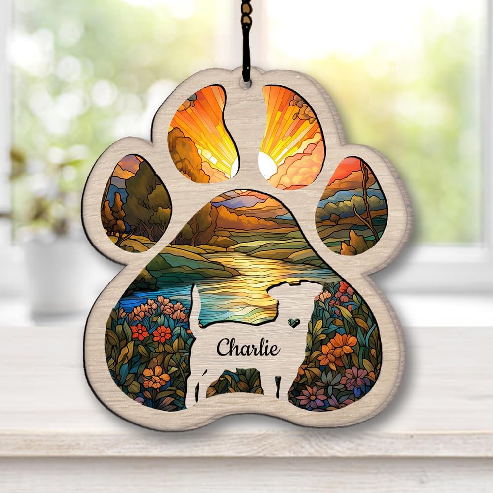 IZI POD Personalized Italian Greyhound Suncatcher Dog Memorial Gifts, Custom Italian Greyhound Ornament Christmas Tree, Pet Remembrance Gift, Loss of Dog Sympathy Gift, Pet Loss Suncatcher