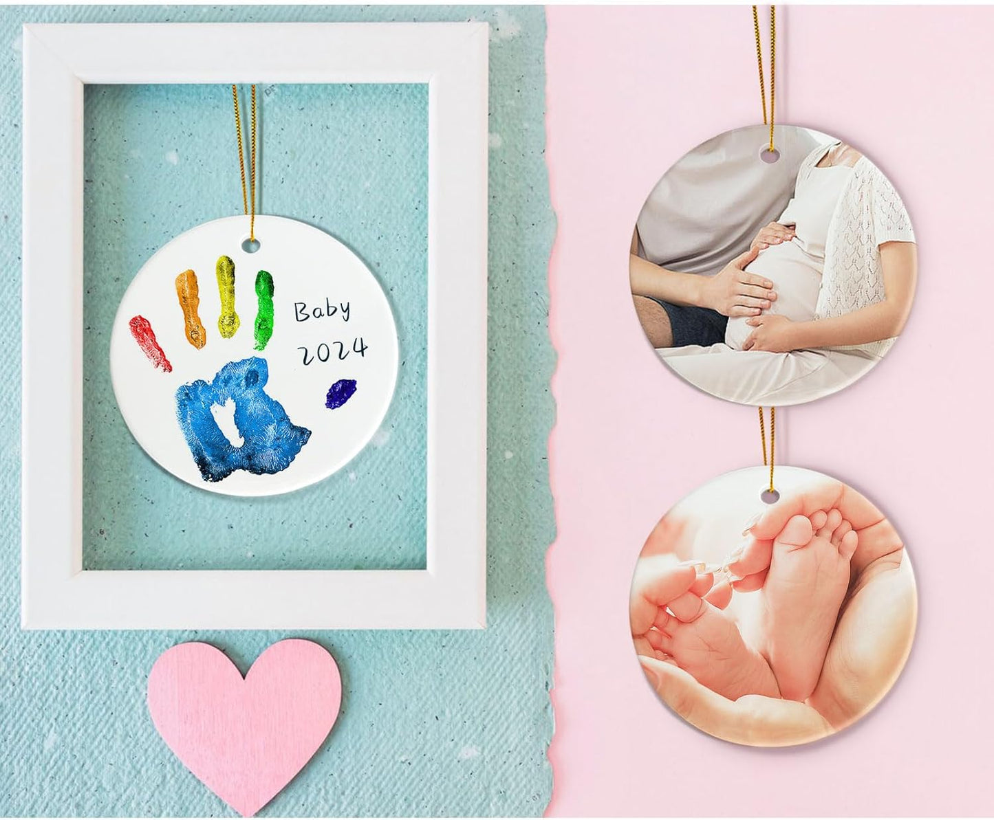 Sublimation Ornament Blanks, Double-Sided Ceramic Ornaments Sublimation Blanks Bulk, DIY Christmas Ornaments for Crafts, Heat Press Printing Christmas Decorations for Tree