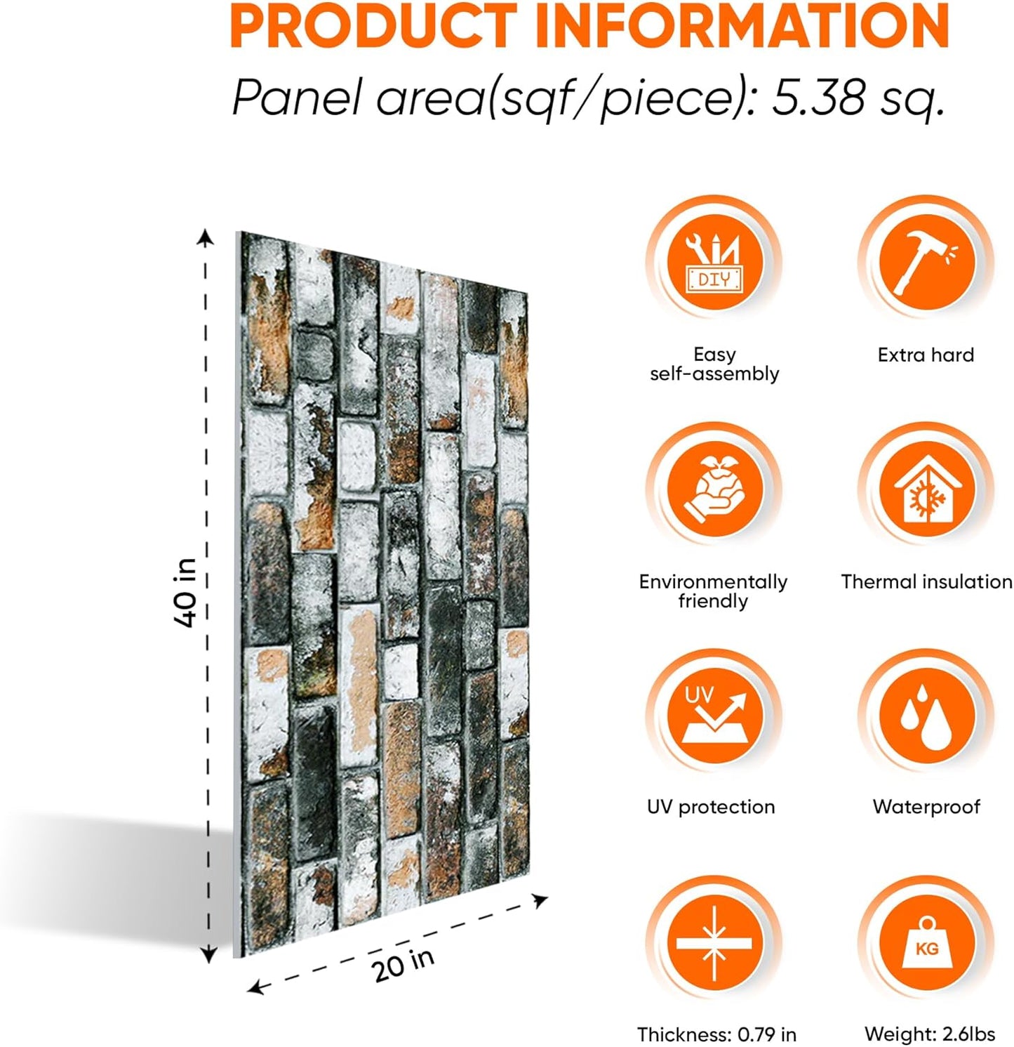 IZODEKOR 3D Stone Effect Wall Panels - Faux Stone Paneling for Living Room, Kitchen, Bathroom and More | Natural Stone Look | Easy Application | Towards The Bridge - Pack of 10, Covers 53 sq ft