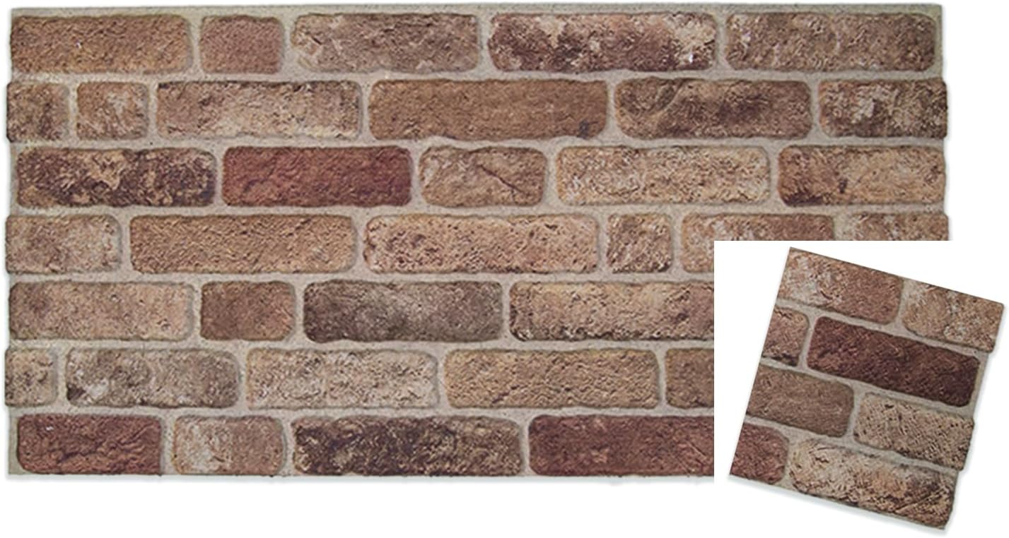 IZODEKOR 3D Wall Panels Brick Effect - Cladding, Stone Look, Styrofoam Facing for Living Room, Kitchen, Bathroom, Balcony, Bedroom, Back of Counter and Teras | Farmhouse Style (10" x 10" Sample)