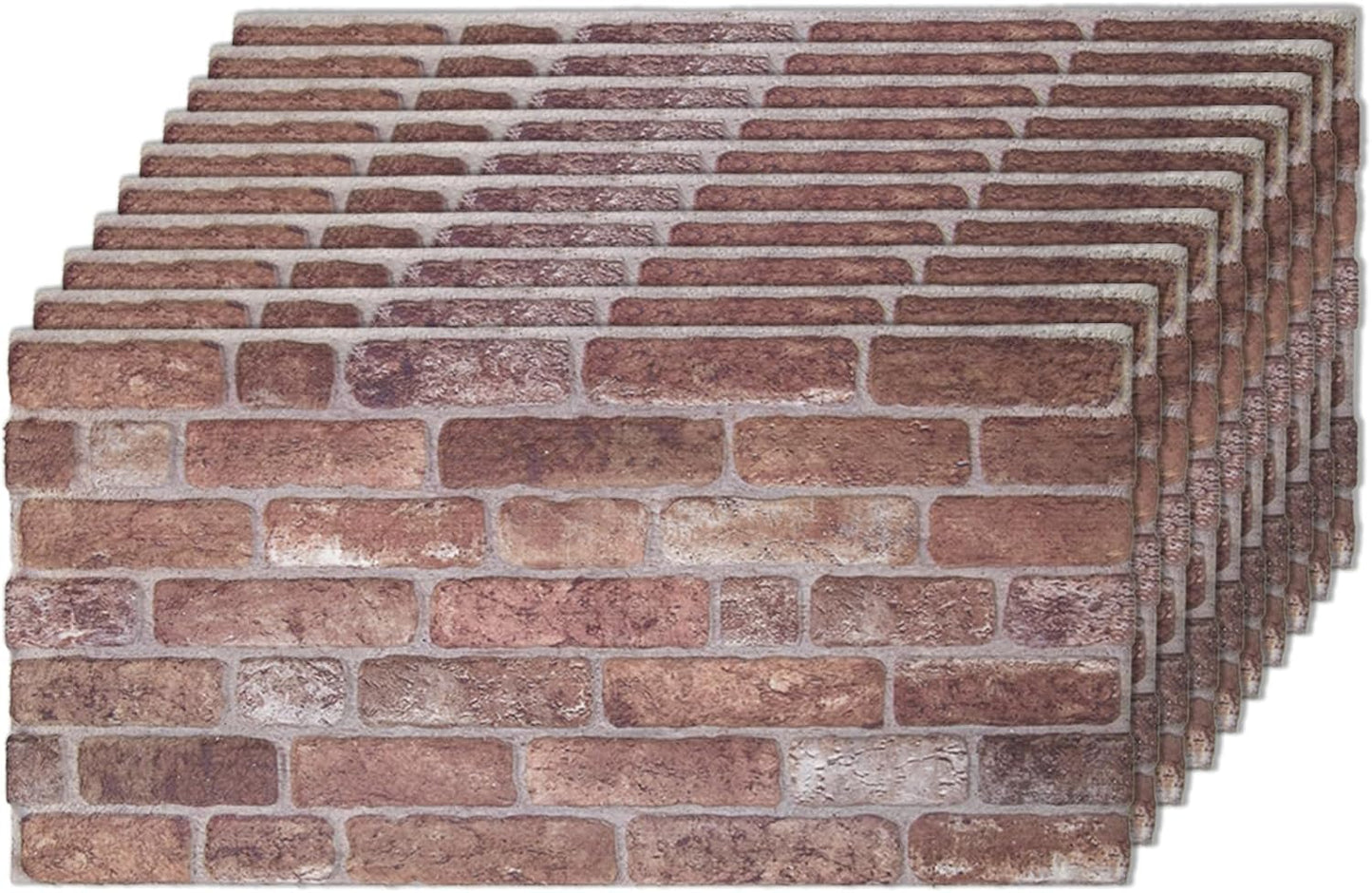 IZODEKOR 3D Wall Panels Brick Effect - Cladding, Stone Look, Styrofoam Facing for Living Room, Kitchen, Bathroom, Balcony, Bedroom, Back of Counter | Old Castle (10 x Panels) - Covers 53 sq ft