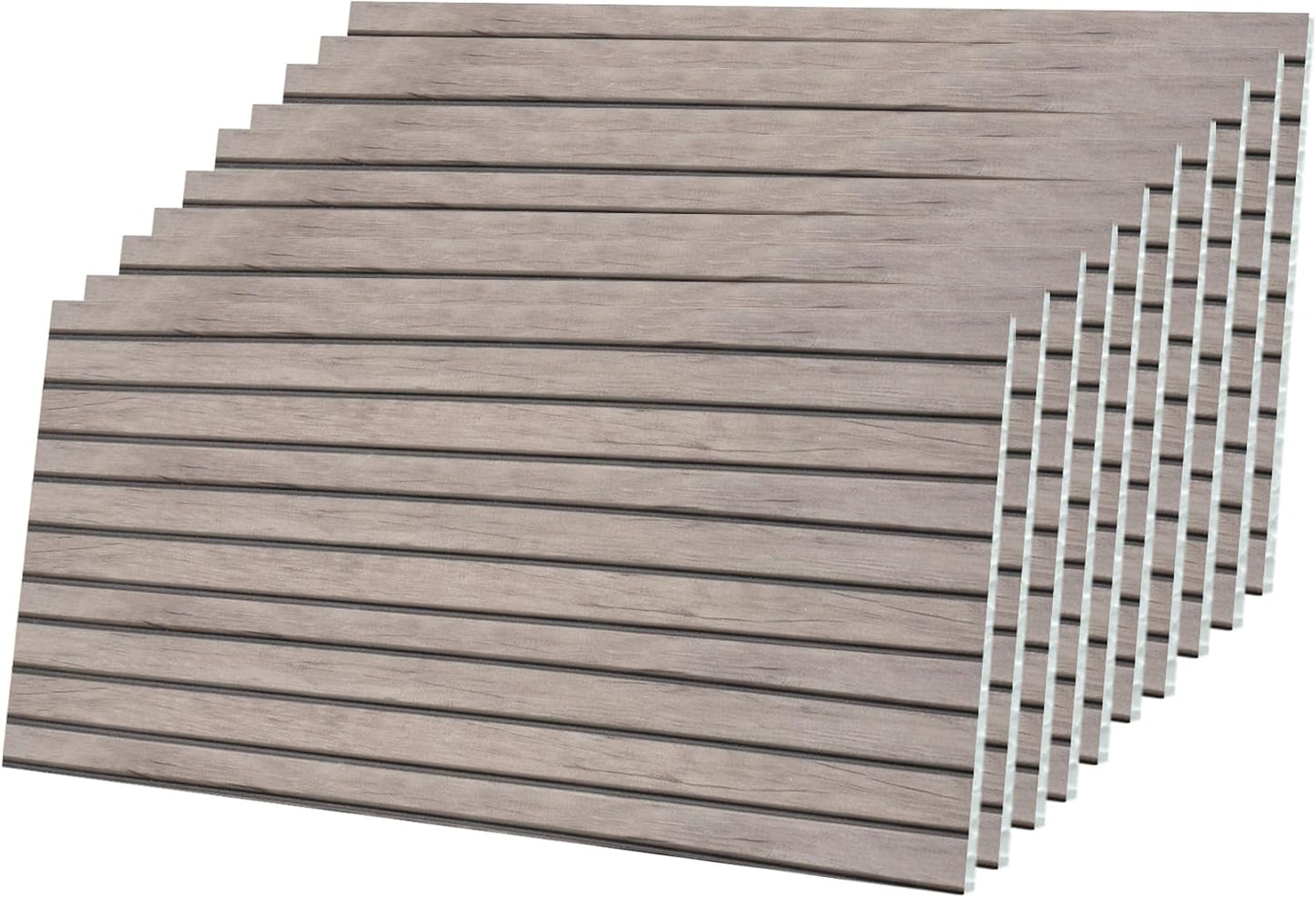 IZODEKOR 3D Wood Effect Styrofoam Wall Panels - Faux Wood Look Wall Panels for Living Room - Fake Acoustic Wood Slat Wall Panels - Pack of 10, Covers 50 sq ft.