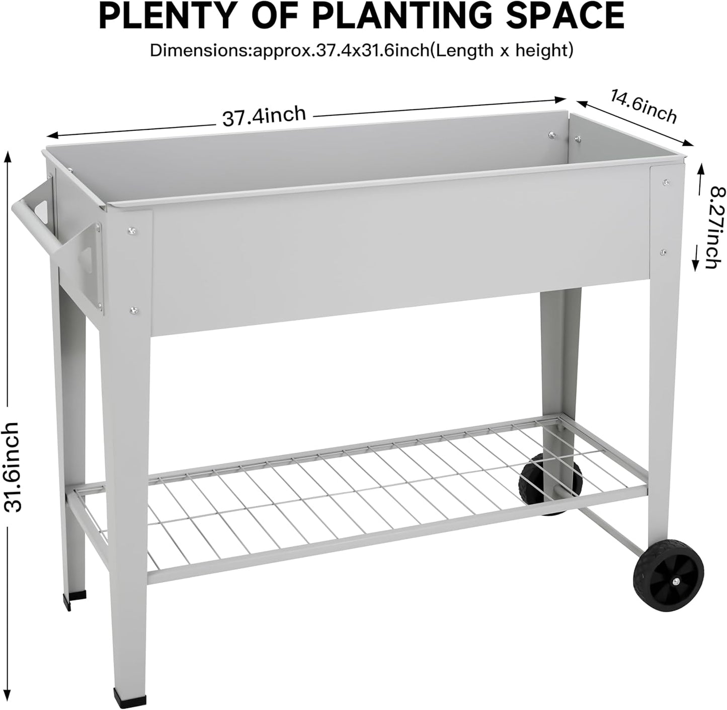 𝐑𝐚𝐢𝐬𝐞𝐝 𝐆𝐚𝐫𝐝𝐞𝐧 𝐁𝐞𝐝 𝐎𝐮𝐭𝐝𝐨𝐨𝐫 Elevate Herb Garden Planter Box Outdoor Raised Planter Box with Legs On Wheels for Vegetables Flower Tomato Patio Backyard