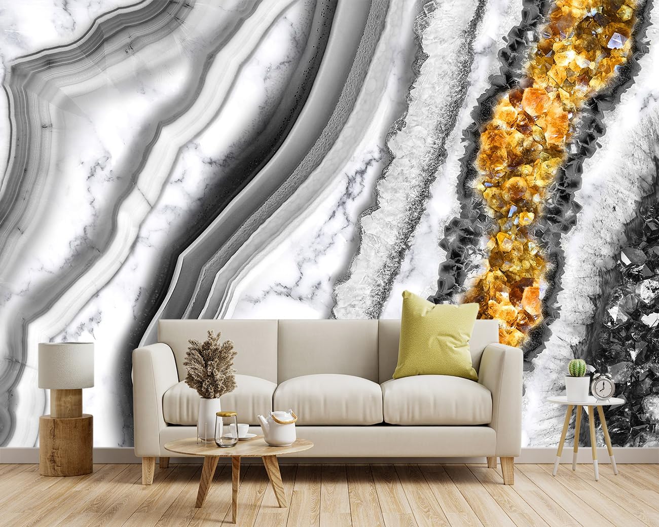 -Black and Gold Marbled Fabric Wallpaper Living Room Abstract Art Bedroom Bathroom Wall Mural- 91"x65"（ not Peel and Stick）