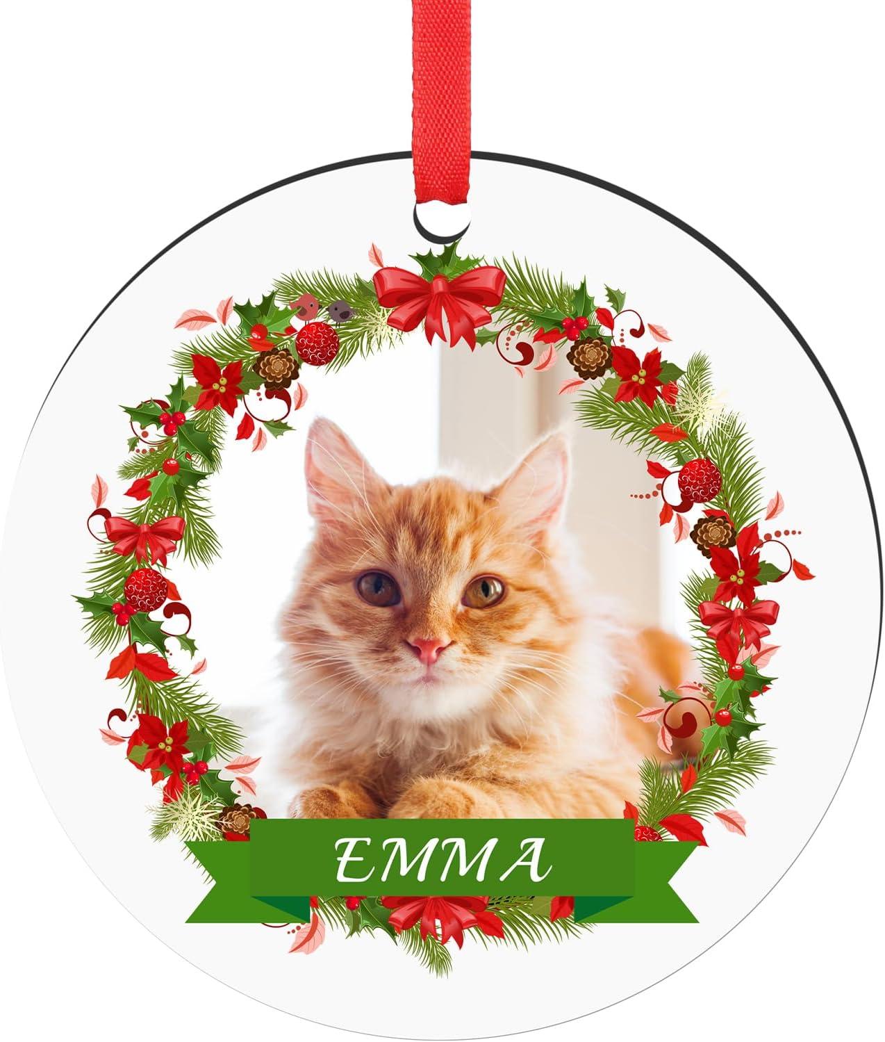 Personalized Dog Photo Christmas Ornaments 2025, Puppy Dog Cat First Christmas Ornaments, Pet Memorial Gifts for Dog Lovers, Pet Lovers