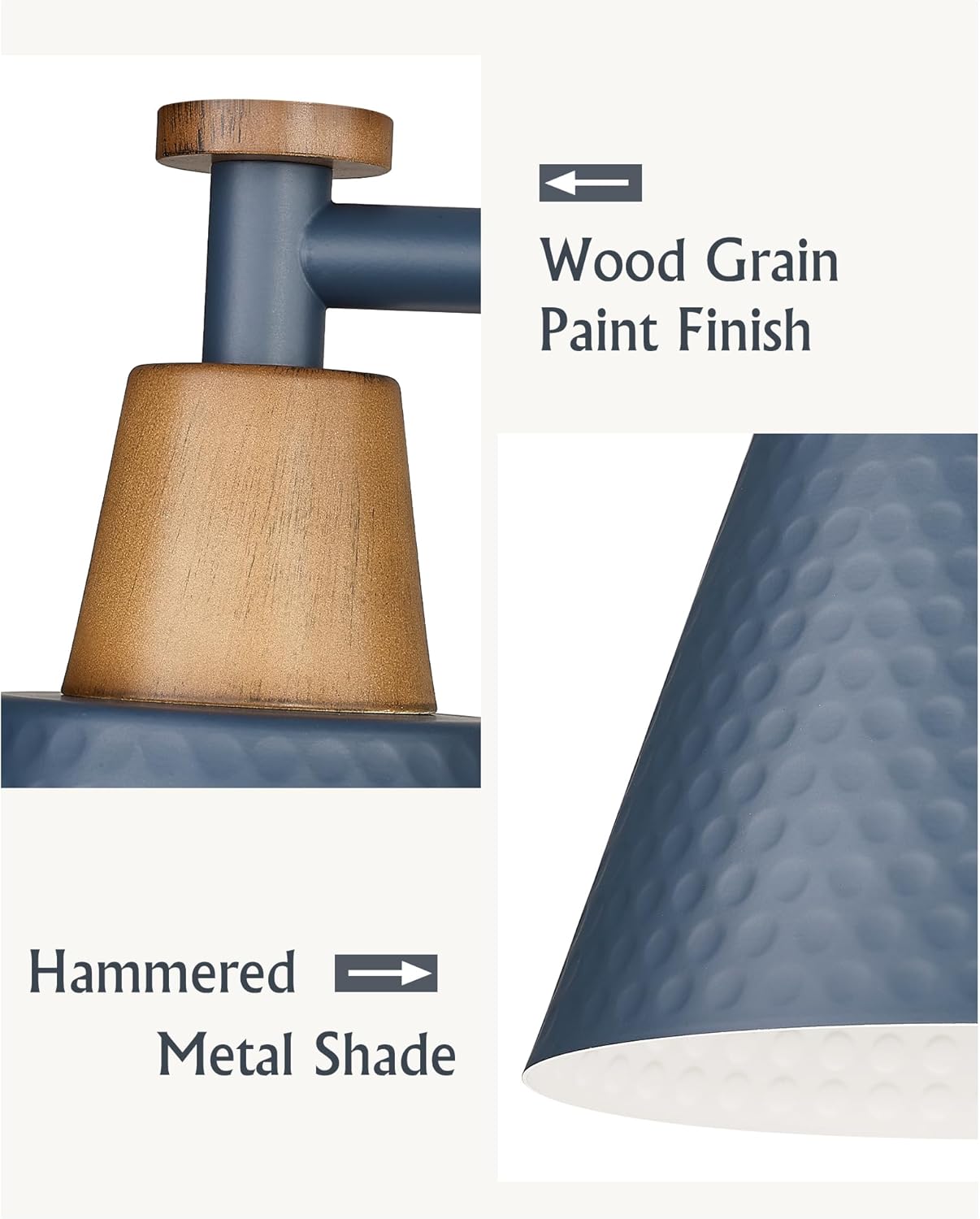 FEMILA 5 Light Bathroom Vanity Light, 37.4" Bathroom Lighting Fixtures Over Mirror, Blue Finish, E26 Base, 4FG59B-5W Blue