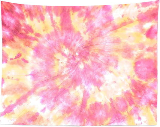 Loccor 5x3ft Tie Dye Tapestry Light Orange Watercolor Craft Dirty Tie-Dye Textile Abstract Chaotic Hippie Tapestry Wall Hanging for Living Room Bedroom Decor （Pattern Painted on Polyester Fabric）