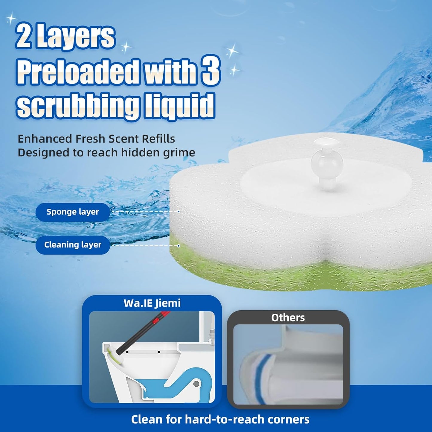 Toilet Bowl Cleaner Wand Refills,70 PCS Disposable Toilet Brush Heads Compatible with Wa.IE Jiemi and Most Wand,Disposable Wand Heads for Deep Cleaning