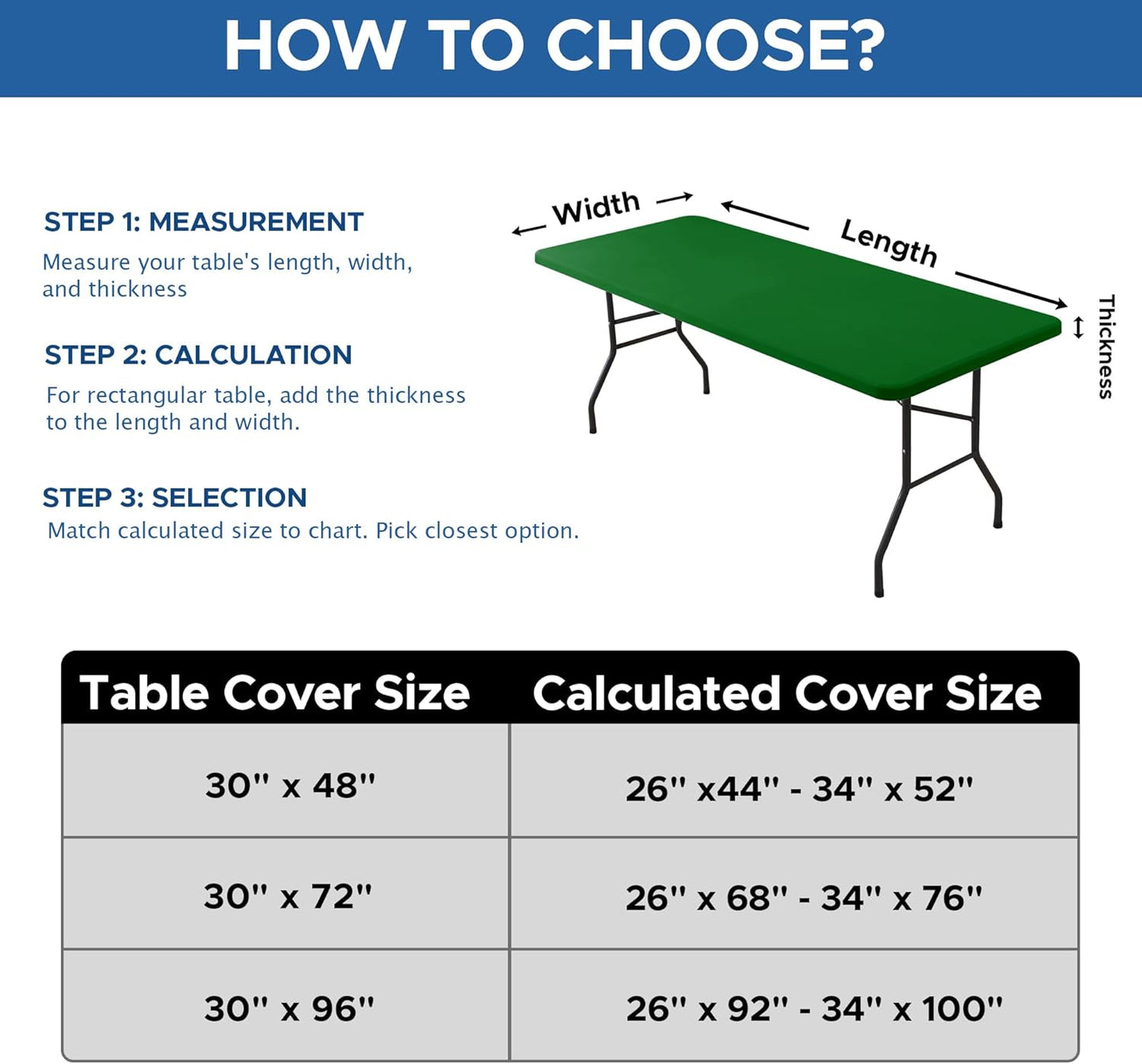 Fitted Tablecloth for 8 Foot Rectangle Tables-4 Pack Green Elastic Outdoor Picnic Table Cover-Spandex Stretch Folding Table Cloths 8ft for Camping Dining Room Patio Kitchen Banquet Party