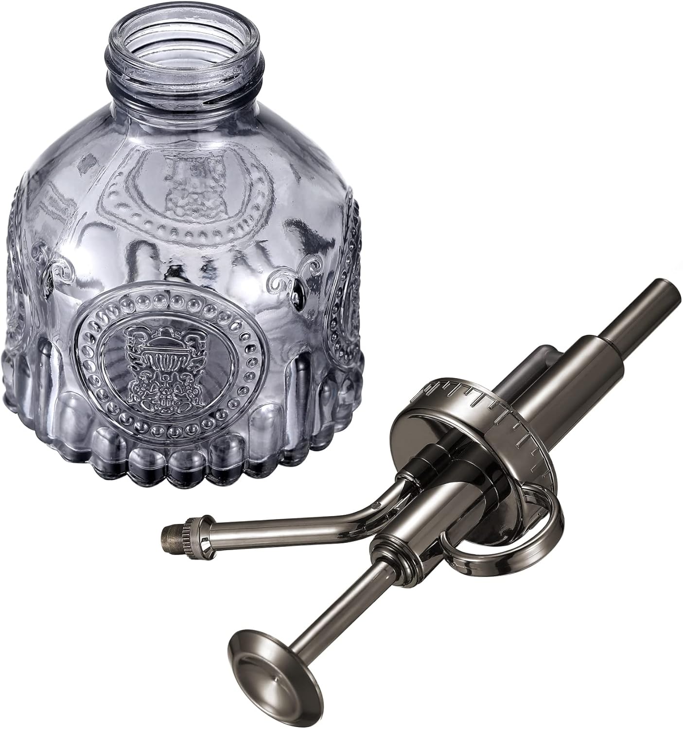 Glass Plant Mister Spray Bottle, Vintage Plant Spritzer, Succulent Spray Bottle with Top Pump, Small Plant Sprayer Mister Glass Watering Can for Indoor Outdoor House Plant - Grey