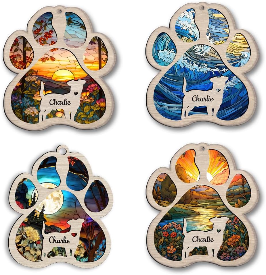 Personalized Lhasa Apso Suncatcher Dog Memorial Gifts, Custom Lhasa Apso Ornament Christmas Tree, Pet Remembrance Gift, Loss of Dog Sympathy Gift, Pets Memorial Ornament, Pet Loss Suncatcher